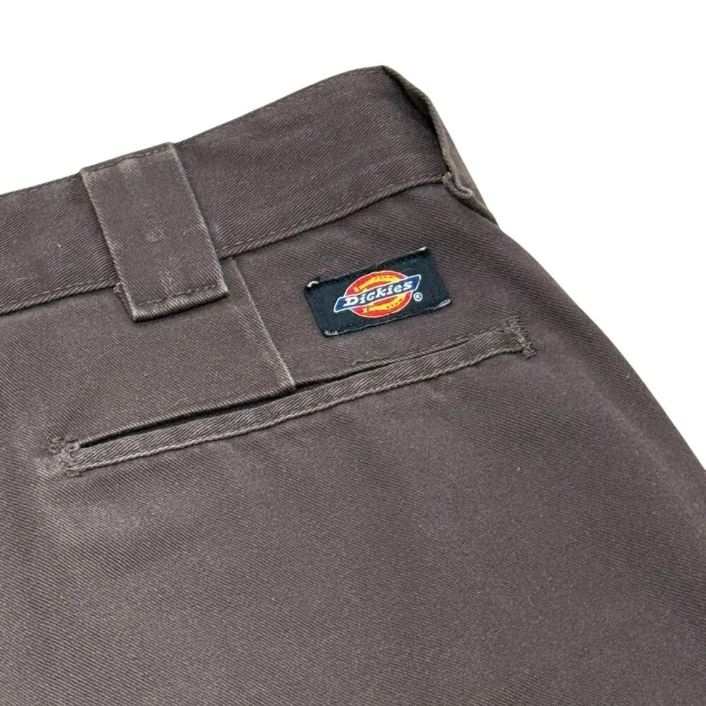 Men’s Dickies Slim Straight Work Pants Brown Distressed Paint Splatter - Picture 5 of 15